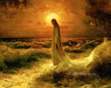 クリスチャン・イエス Painting - 水の上を歩くイエス・キリスト